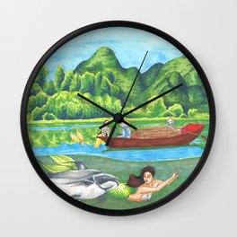 Mermaids in the Mekong Wall Clock