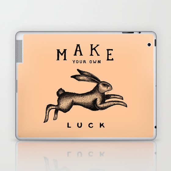 MAKE YOUR OWN LUCK (Coral) Laptop & iPad Skin