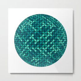 Metaballs Pattern Sphere (Teal) Metal Print | Lightteal, Bluishgreen, Pattern, Darkteal, Metaballs, Graphicdesign, Bluegreen, Teal, Blobs, Sphere 