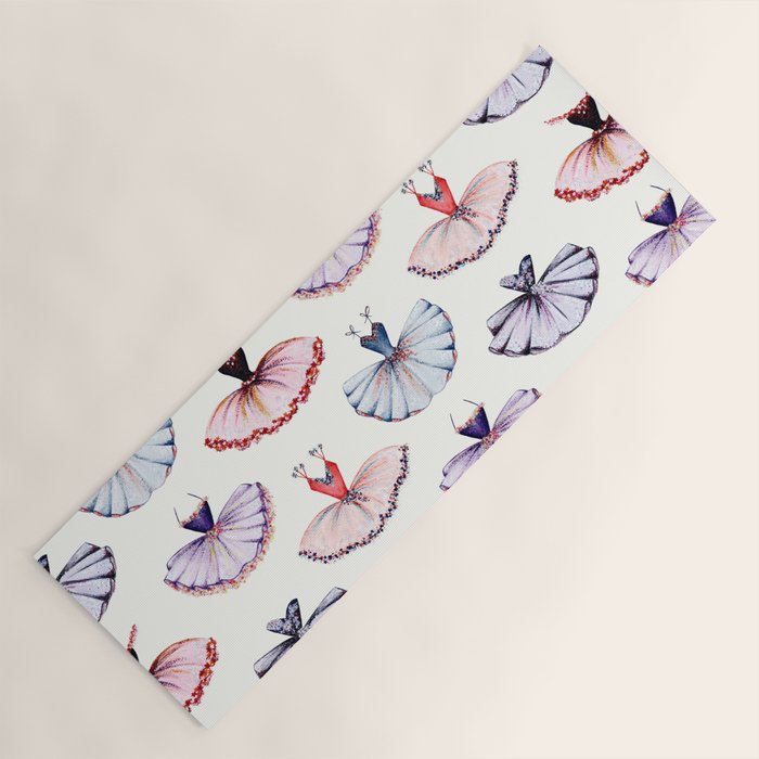 Cute Girly Ballet Tutus Pattern Yoga Mat By Fantomfifi Society6