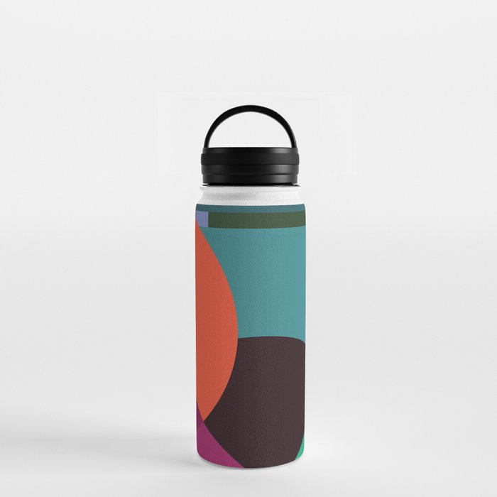 Pink Sunsets Geometric Abstract - Bybrije Water Bottle