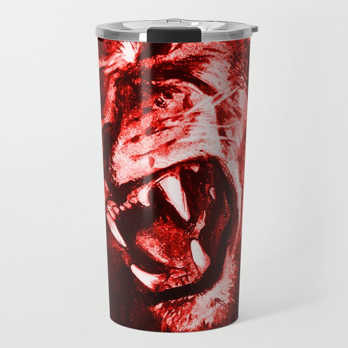 Panthera Leo Carboneum - Red Travel Mug
