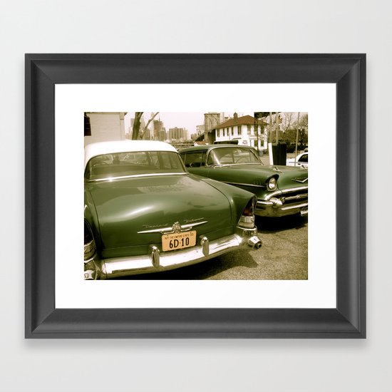 Vintage Cars in Brooklyn Framed Art Print
