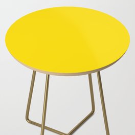 Golden Yellow Solid Color Popular Hues Patternless Shades of Gold Collection Hex #ffdf00 Side Table