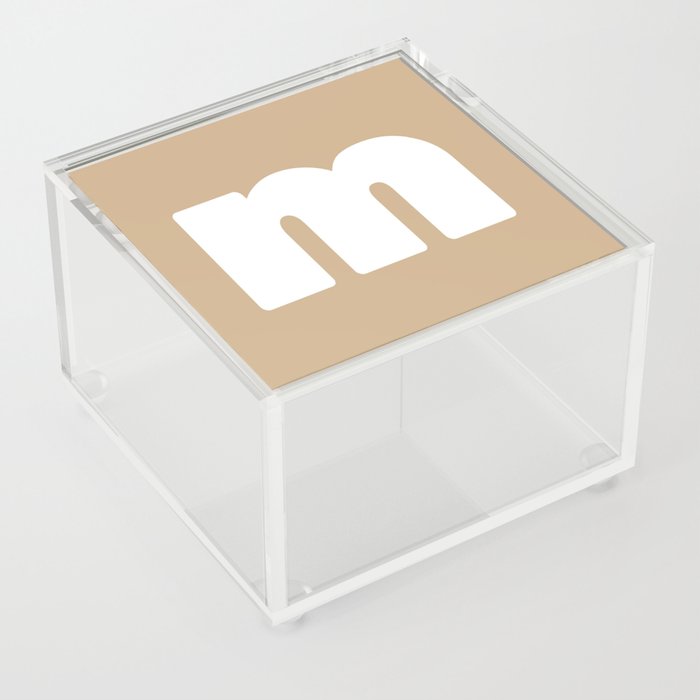 m (White & Tan Letter) Acrylic Box