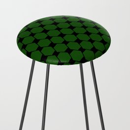 Green hexagon geometric retro pattern Counter Stool