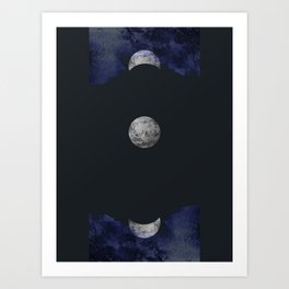abstract composition night sky with moon Art Print