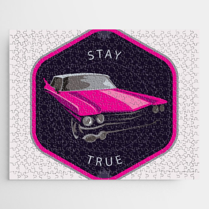 Retro Muscle Car Badge Stay True Jigsaw Puzzle