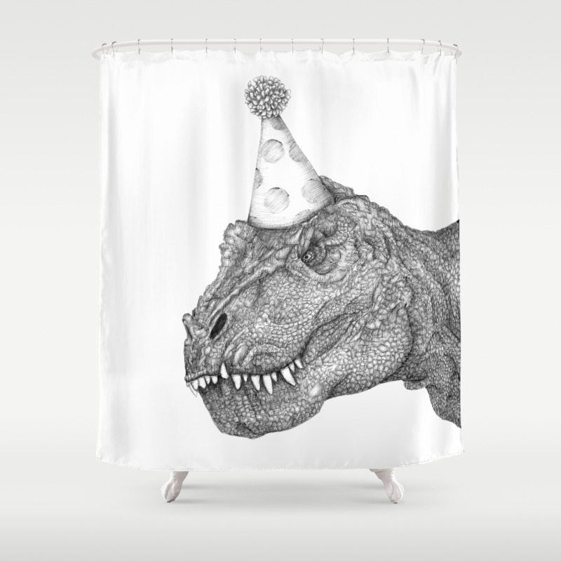 Party Dinosaur Shower Curtain By, Dino Shower Curtain