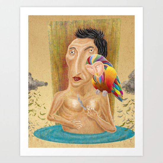 Existence and Rainbow Owl Art Print