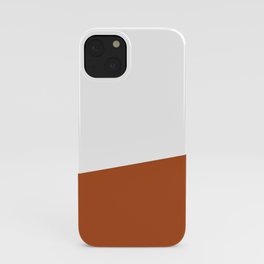 Stripe Block (burnt orange/white) iPhone Case | Burntorange, Color, Abstract, Stripe, Minimalist, Asymmetrical, White, Minimal, Geometric, Graphicdesign 