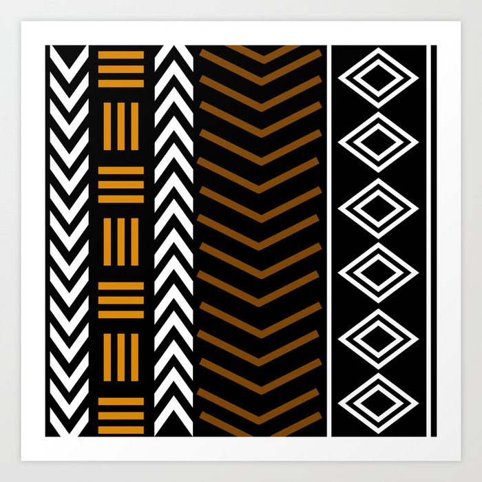 African Mud Cloth Pattern Art Print