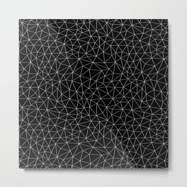 Low Pol Mesh (negative) Metal Print | Netting, Grid, Digital, Net, 3D, Black and White, Nerd, Tech, Geometric, Graphicdesign 