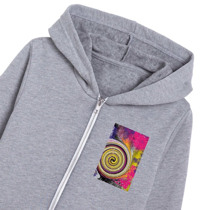 Vibrant Vortex - Swirling Abstract Modern Art Kids Zip Hoodie