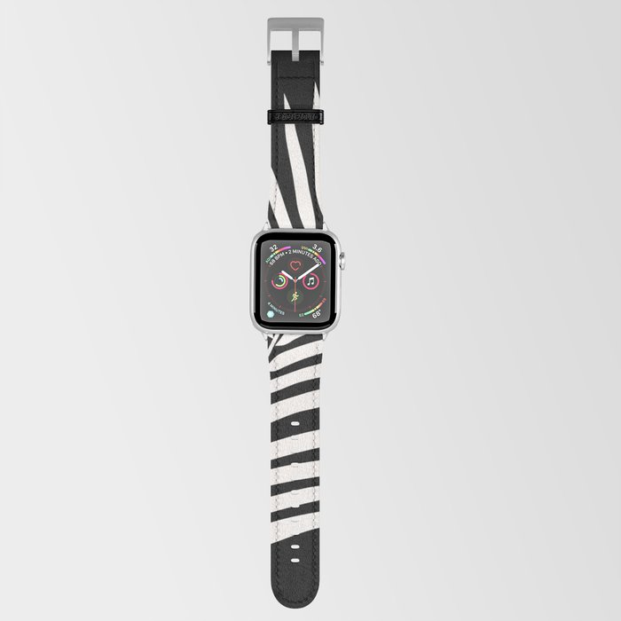 Palm Leaf Black And Cream White Apple Watch Band
