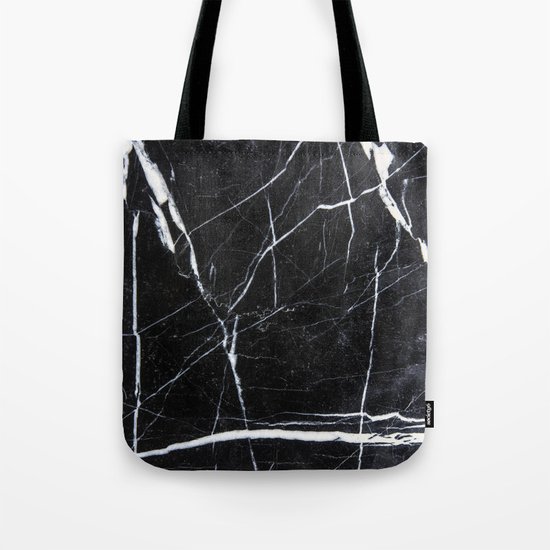 Black Marble Tote Bag