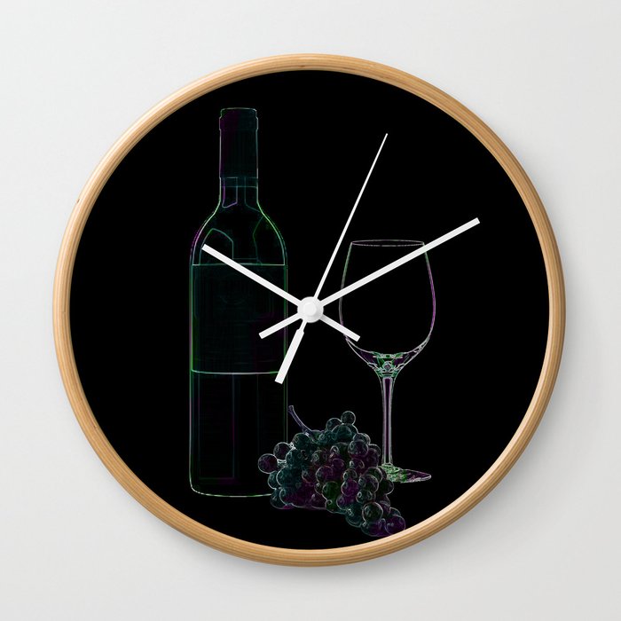 Neon Wine Wall Clock