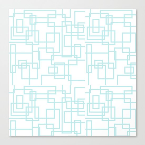 Geometric abstract pattern - light aqua Canvas Print