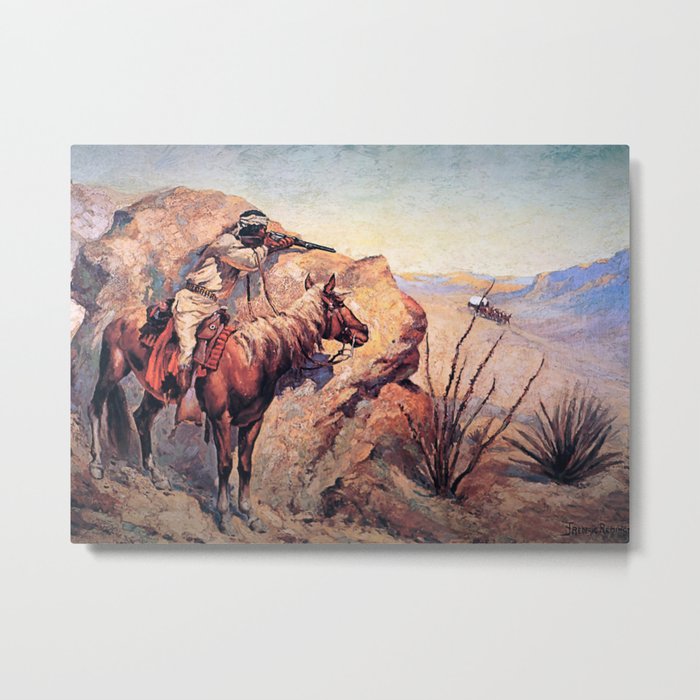 Frederic Remington Western Art “Apache Ambush” Metal Print