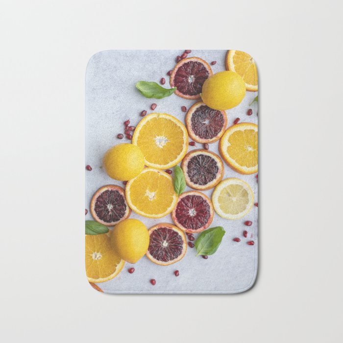 Citrus Orange Slices Bath Mat