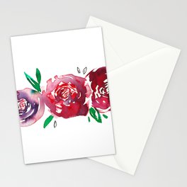 Three Red Christchurch Roses Stationery Cards