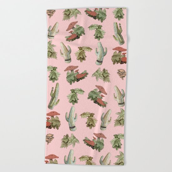 pink nature Beach Towel