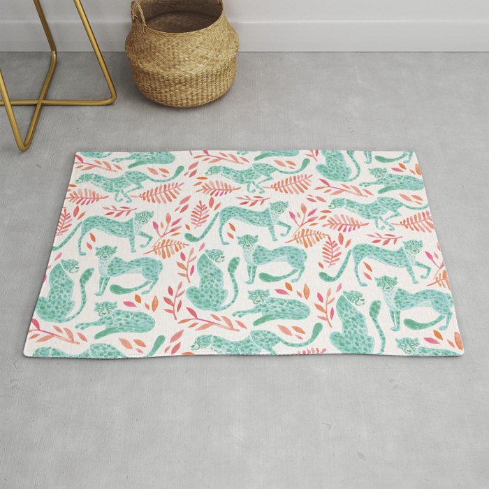 Cheetah Collection – Mint & Pink Rug