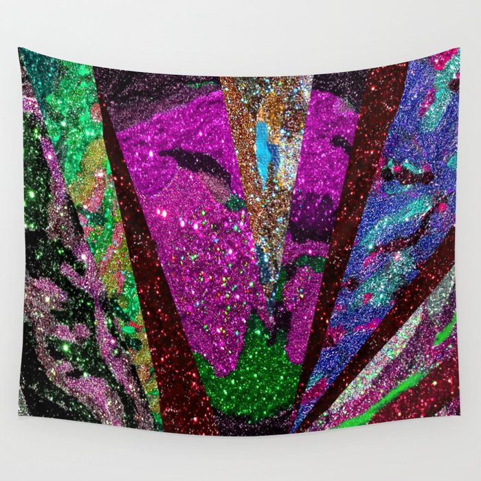 Peacock Mermaid Lavender Abstract Geometric Wall Tapestry