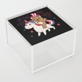 Quokka With Unicorn For Fourth Of July Fireworks Acrylic Box