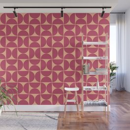 Mid-Century Modern Pattern No.67 Mini - Peach Fuzz and Party Punch Wall Mural