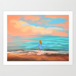 Wade in the Water at Sunset Art Print