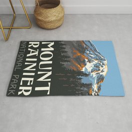 Mount Rainier National Park Rug | Cycling, Nature, Forest, Bikeart, Strava, Mountain, Rockclimbing, Fishing, Bicycleart, Bicycle 