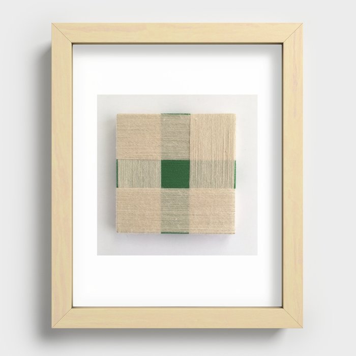 Green Square - fiber art Recessed Framed Print