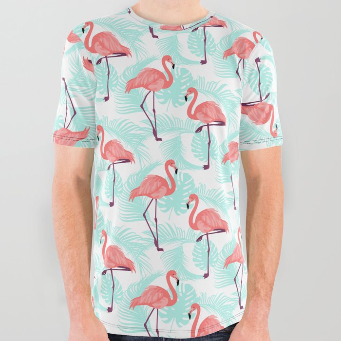 Flamingo Pattern 1 All Over Graphic Tee