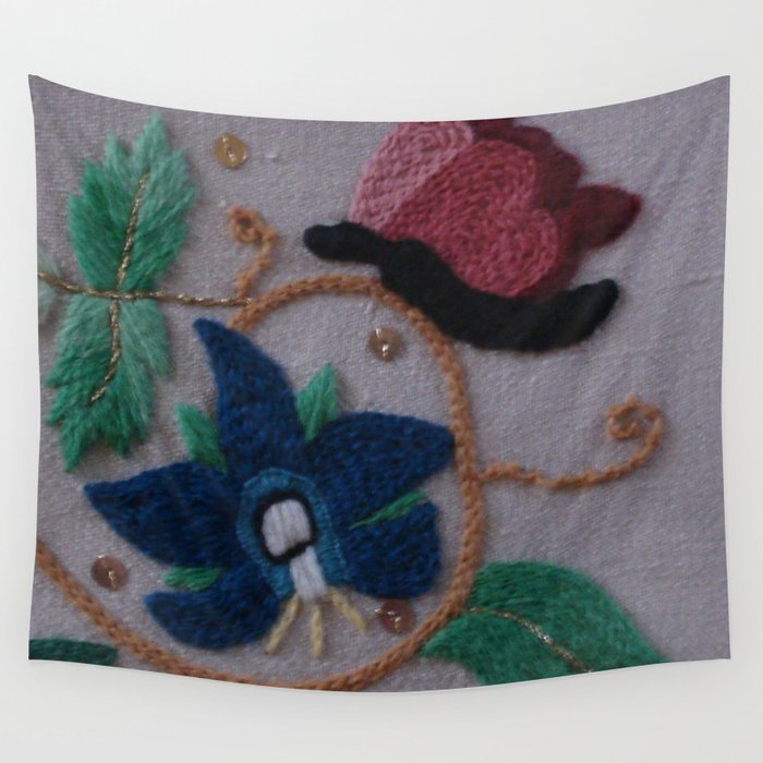Embroidered wall tapestry deals