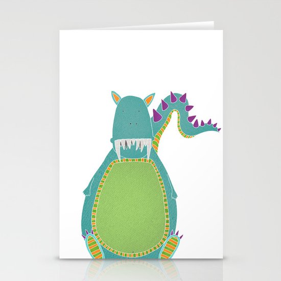 Blue Monster Stationery Cards