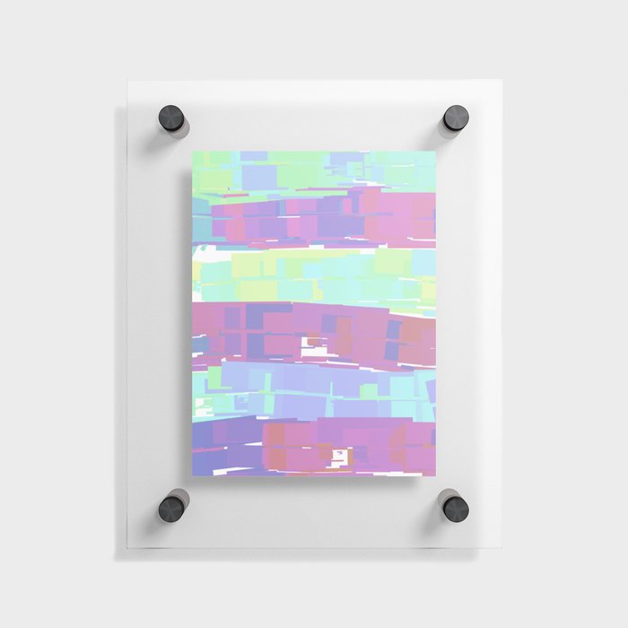 Neon Pastel Stripes Floating Acrylic Print
