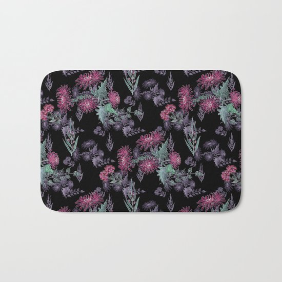 Watercolor floral pattern . 13 Bath Mat