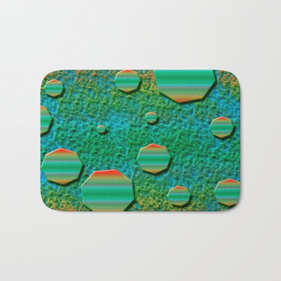 Celestial Octagon Orbs of Planet Uranus Bath Mat