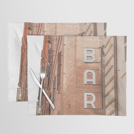 Bar Sign in Rome Photo Art Print | City Streets in Italy Travel Photography Placemat
