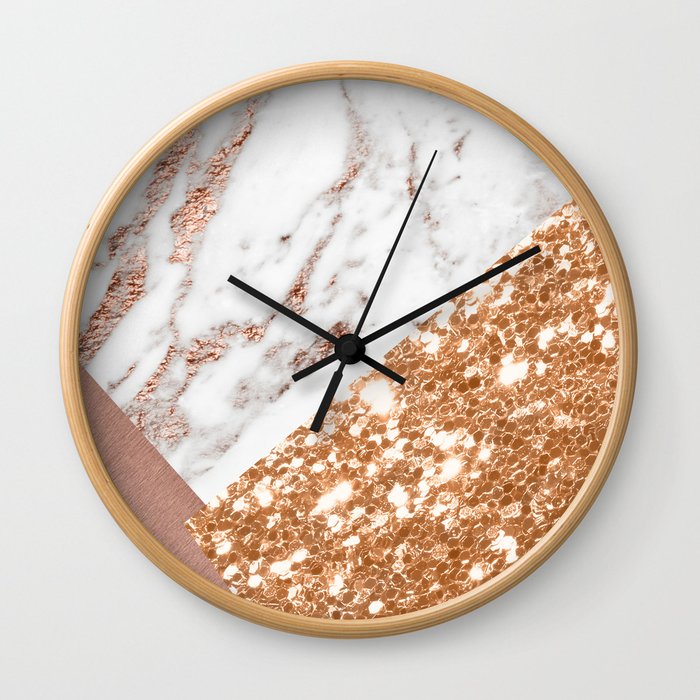 Layers of rose gold Wall Clock