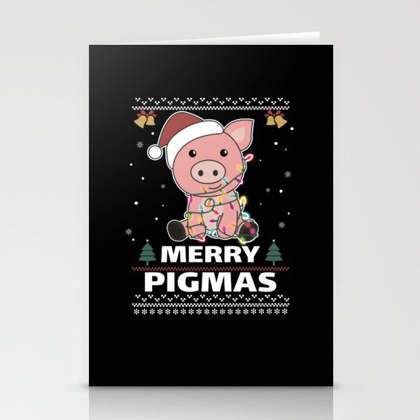 Merry Pigmas Funny Pig Christmas Pun Stationery Cards