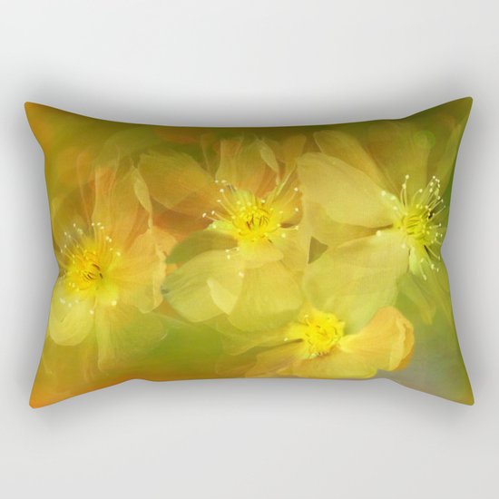 Early Morning Floral Abstract Rectangular Pillow