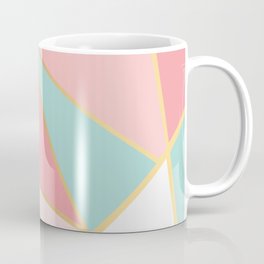 Rose Gold / Blue Triangles Coffee Mug