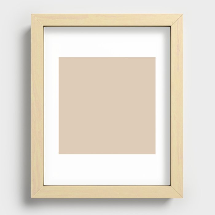 Playa Arenosa solid color. Sandy beach warm neutral shade modern abstract plain pattern  Recessed Framed Print