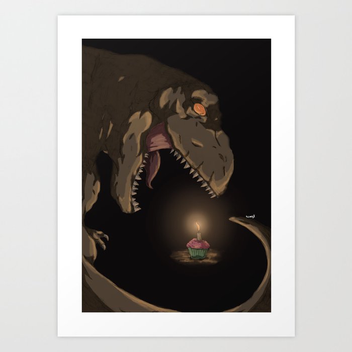 Dino Cupcake Art Print