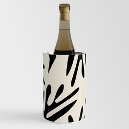 Ailanthus Cutouts Abstract Pattern Black and Cream Wine Chiller