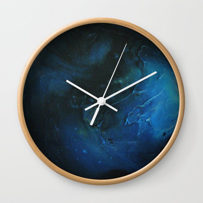 Blue Planet On White Background Wall Clock By Sunshadeauarts Society6 Blue Planet On White Background Wall Clock