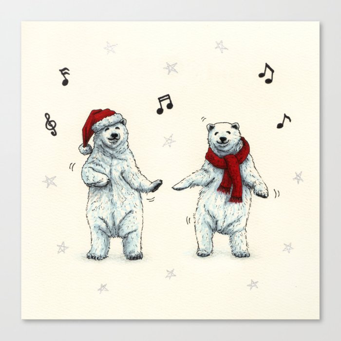 The polar bears wish you a Merry Christmas Canvas Print