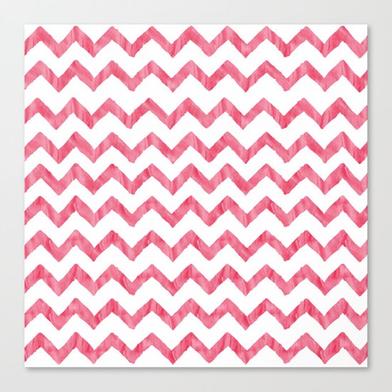 Chevron Red And White Canvas Print